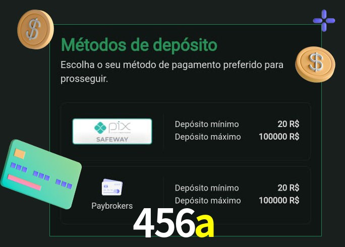 O cassino 456a oferece uma grande variedade de métodos de pagamento